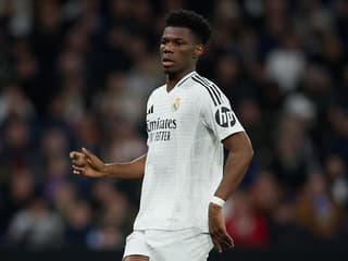 Le milieu de terrain du Real Madrid Aurélien Tchouaméni face au Celta le 16 janvier 2025