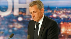 Nicolas Sarkozy lors du 20 h de TF1, le 3 mars 2021 à Boulogne Billancourt dans les Hauts-de-Seine