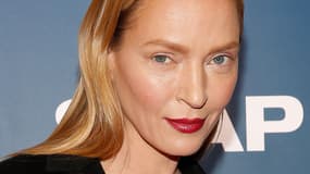 Uma Thurman, méconnaissable à l'avant-première de "The Slap" à New York. le 9 février 2015.