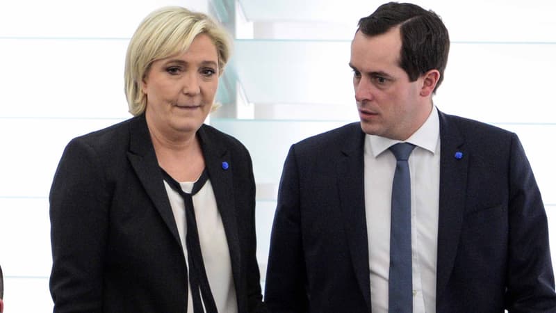Marine Le Pen et Nicolas Bay, directeur de campagne du FN pour les législatives.