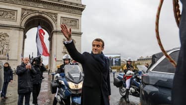Les cérémonies du 11-Novembre, sous l'arc de Triomphe, à Paris, le 11 novembre 2019.