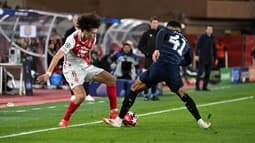 Maghnes Akliouche lors du match Monaco-Aston Villa (1-0, Ligue des champions), le 21 janvier 2025