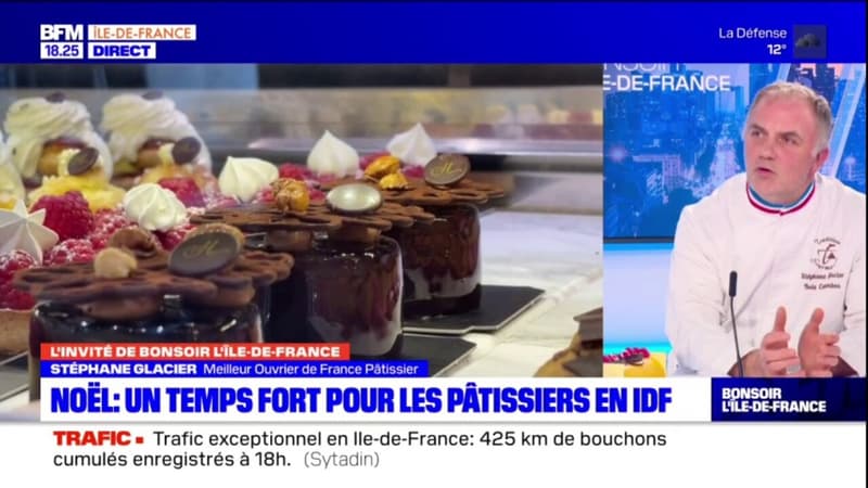 Bûches de Noël: une période cruciale pour Stéphane Glacier, pâtissier à Colombes