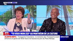 Roselyne Bachelot félicite Francky Vincent pour son titre de chevalier des Arts et des Lettres