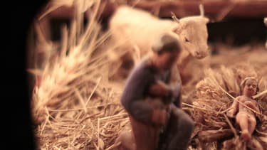 Scène de la Nativité à Luceram, dans le sud-est de la France, le 21 décembre 2015.