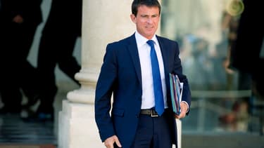 Manuel Valls le 3 septembre à la sortie de l'Elysée.
