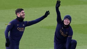 Marco Asensio et Kang-in Lee à l'entraînement avec le PSG