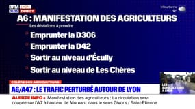 Colère des agriculteurs dans le Rhône: les conditions de circulation sur l'A47 et l'A6