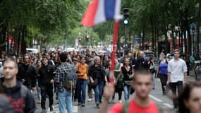 Une manifestation contre le pass sanitaire, à Paris, le 14 juillet 2021.