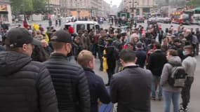 La manifestation d'Action Française, de l'Opéra Garnier et la place des Pyramides