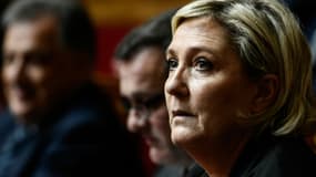Marine Le Pen lors des questions au gouvernement à l'Assemblée nationale, le 23 janvier 2018