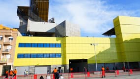 Le stade de la Céramica de Villarreal vu d'extérieur, le 06/04/2022 avant un match de Ligue des champions contre le Bayern Munich
