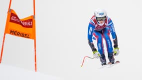 Johan Clarey à Courchevel/Méribel pendant l'entraînement, le 15 mars 2022