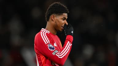 Marcus Rashford lors du match Manchester United-Nottingham Forest (2-3, Premier League), le 7 décembre 2024