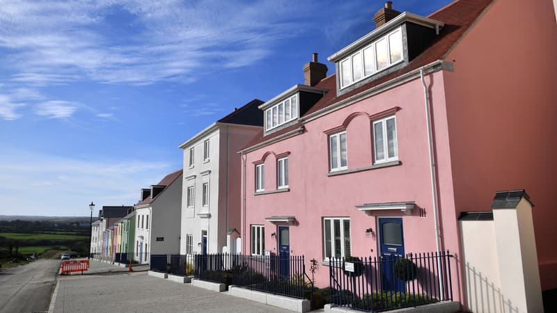 Des maisons du complexe immobilier de Nansledan, à Newquay en Cornouailles, le 25 octobre 2017. 