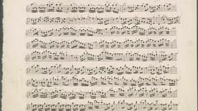 La partition d'un concerto pour flûte d'Antonio Vivaldi, que l'on croyait perdue, a été découverte par un universitaire parmi des vieux papiers aux archives nationales écossaises à Edimbourg. /Photo diffusée le 7 octobre 2010/REUTERS/Archives nationales d