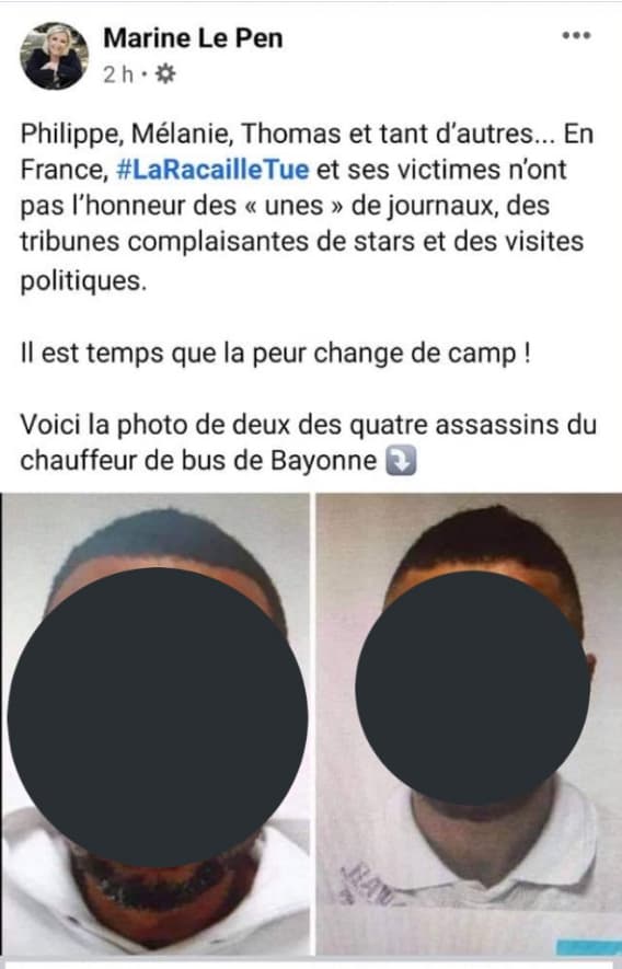 Les portraits diffusés par Marine Le Pen sur Twitter Les portraits diffusés par Marine Le Pen sur Twitter