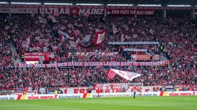 Les supporters de Mayence lors d'un match contre le RB Leipzig, le 19 octobre 2024