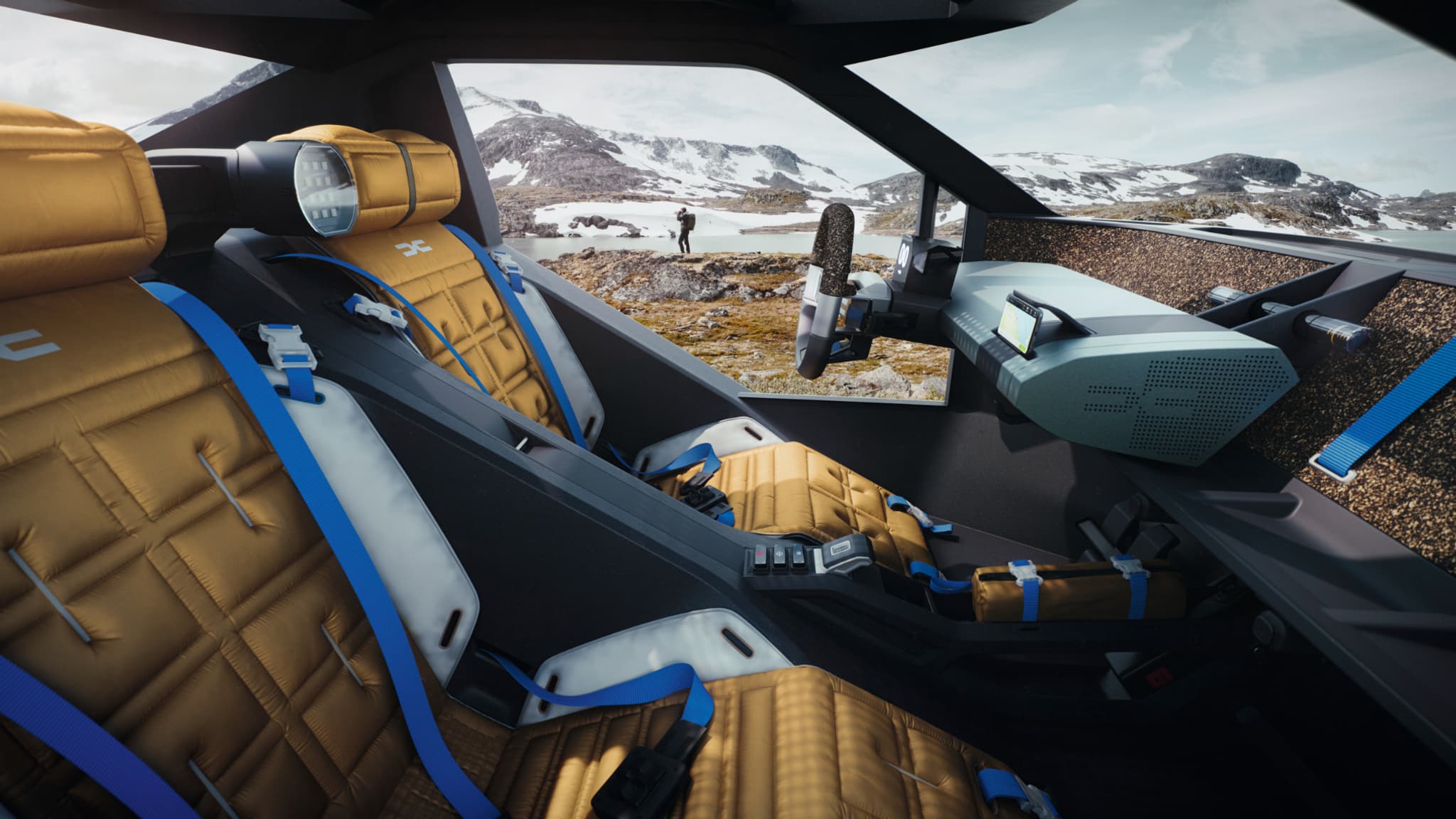 Le revêtement des sièges du buggy peuvent se transformer en sac de couchage.