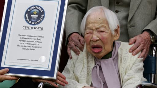 Misao Okawa a reçu un prix du Guinness des Records mercredi.