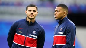 Mauro Icardi et Kylian Mbappé avec le PSG