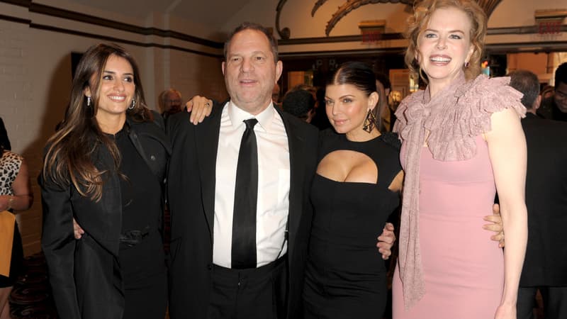 Harvey Weinstein entouré de Penelope Cruz, Fergie et Nicole Kidman, en 2012 à Los Angeles