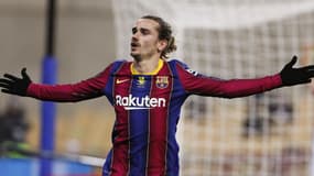 Antoine Griezmann célèbre un but avec le Barça