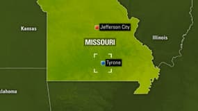 Tyrone dans le Missouri, au centre des Etats-Unis. Infographie.