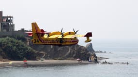 Un Canadair français mobilisé en Algérie, en août 2021, pour lutter contre d'importants incendies de forêts.