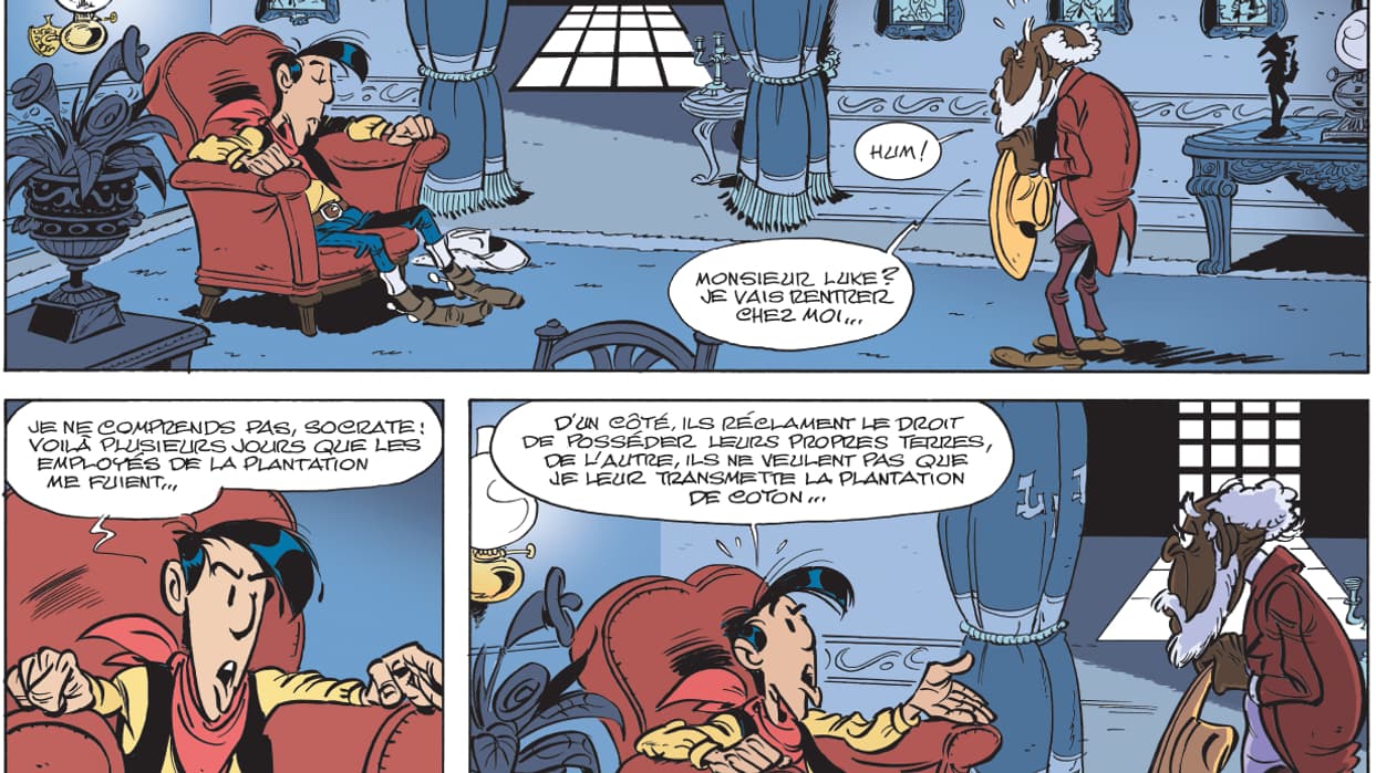 Extrait du nouveau "Lucky Luke", "Un cowboy dans le coton"