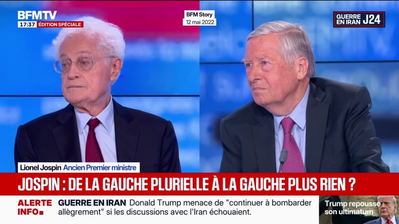 "Moi, l'union de la gauche, c'est mon histoire": les mots de Lionel Jospin, ancien Premier ministre, sur BFMTV