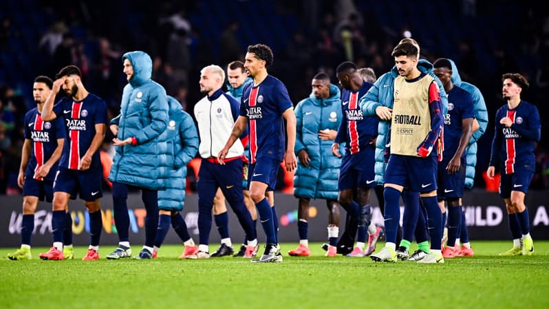 Les joueurs du PSG après le nul contre le PSV le 22 octobre 2024