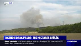 L'incendie dans l'Aude n'est toujours pas maîtrisé ce dimanche matin, 850 hectares sont déjà partis en fumée