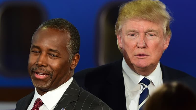 Ben Carson et Donald Trump, lors du deuxième débat républicain, le 16 septembre.