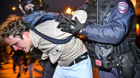 Un homme arrêté à Moscou, le 21 septembre 2022. 