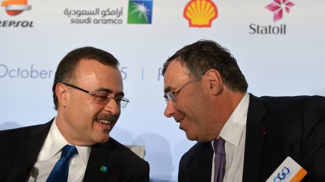 Patrick Pouyanné et Amin Nasser, les PDG des compagnies pétrolières Total et Saudi Aramco. (image d'illustration)