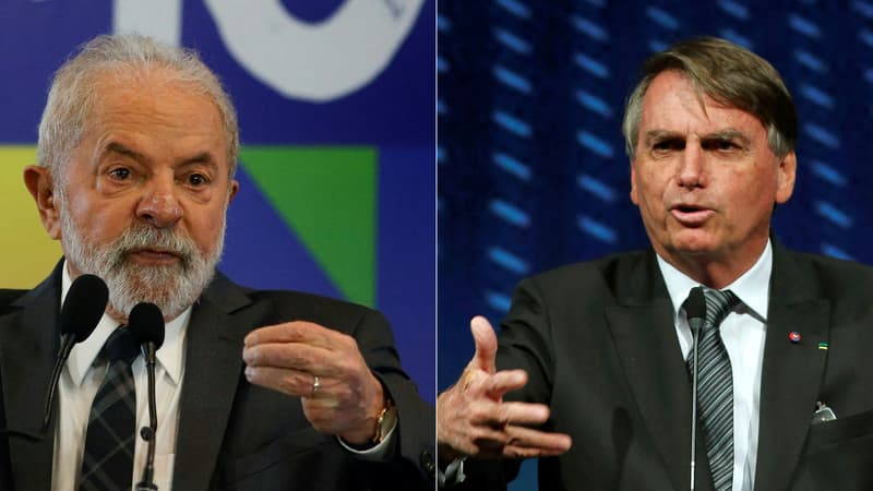 Le candidat à la présidence brésilienne du Parti des travailleurs (PT) de gauche et ancien président (2003-2010), Lula, et le président brésilien Jair Bolsonaro.