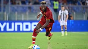 L'attaquant anglais de l'AS Rome Tammy Abraham contre l'Udinese, le 23 septembre 2021 à Rome 
