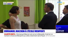 Marseille: Emmanuel Macron et Pap Ndiaye visitent le laboratoire de mathématiques à l'école Menpenti