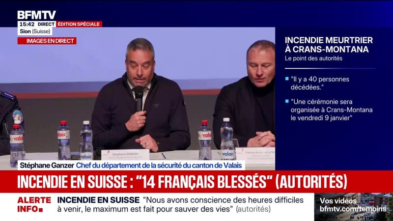 Incendie en Suisse: "Des moyens exceptionnels sont engagés" pour identifier les victimes et comprendre les circonstances du drame, assurent les autorités