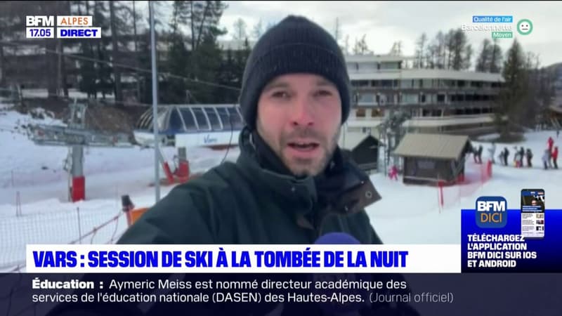 Vars: session de ski à la tombée de la nuit