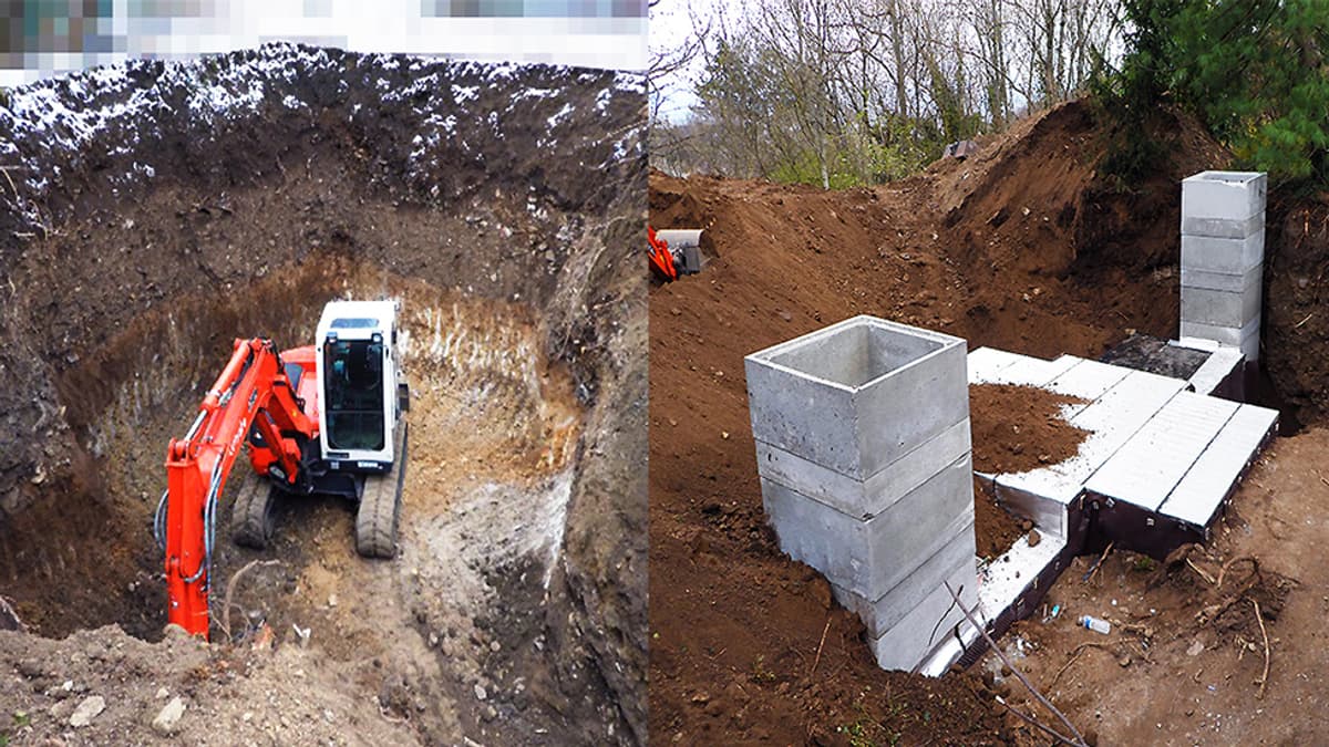 Chantier de construction d'un bunker Chantier de construction d'un bunker