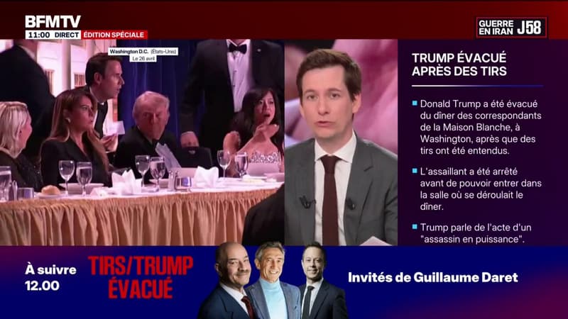Tirs au dîner des correspondants de la Maison Blanche: Emmanuel Macron dénonce une "attaque inacceptable" et adresse son soutien à Donald Trump