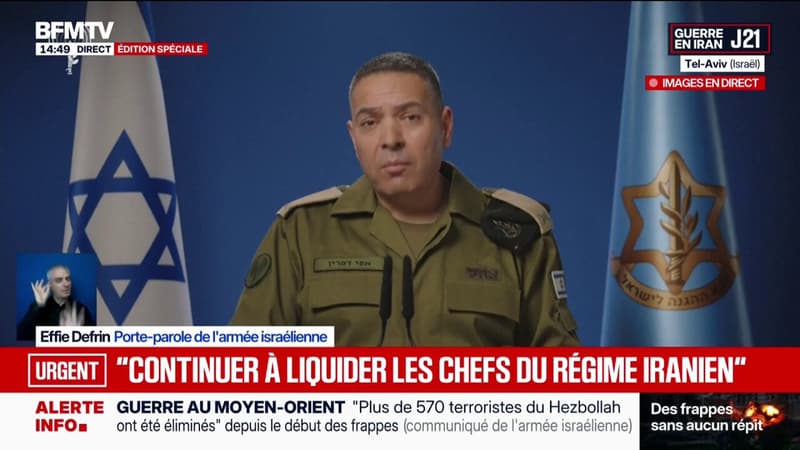 Guerre au Moyen-Orient: "La menace n'est pas écartée", estime le porte-parole de l'armée israélienne