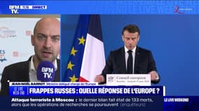 L'Europe "souhaite disposer de capacités de défense, de capacités industrielles pour pouvoir se réarmer" assure Jean-Noël Barrot, ministre chargé de l'Europe