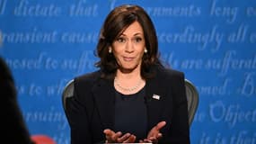 Kamala Harris, sénatrice et colistière de Joe Biden, lors de son débat avec le vice-président Mike Pence, le 7 octobre 2020 à Salt Lake City (Utah)