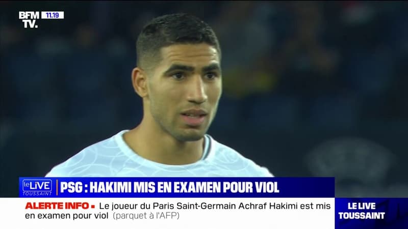Achraf Hakimi, joueur du Paris Saint-Germain, mis en examen pour viol