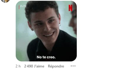 Le GIF posté par Lucas Hernandez en commentaire de la photo Instagram de Benjamin Pavard. 