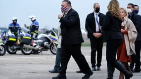 Mike Pompeo à son arrivée à l'aéroport du Bourget, le 14 novembre 2020