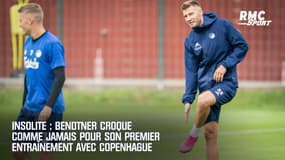 Insolite : Bendtner croque comme jamais pour son premier entraînement avec Copenhague